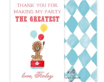 Watercolor Circus Party Favor Tags | Circus Favor Tags | Watercolor Circus Party | Circus Thank You Tags | Circus Party Theme