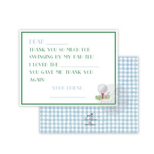Aquarell Golf Party Danke Notizen | Briefpapier | Dankeskarten | Golf Flach Notizkarten | Briefpapier mit Golf-| Par-Tee Karten