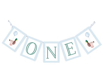 ONE Lucky Duck Highchair Banner | One Lucky Duck Birthday Banner | One Lucky Duck | First Birthday Banner | 1st Birthday Banner