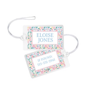 Étiquette à sac floral Liberty | étiquette à bagage fleurie | étiquette à bagage BCBG | étiquette de sac BCBG | retour à l'école | étiquette de sac | cadeau personnalisé