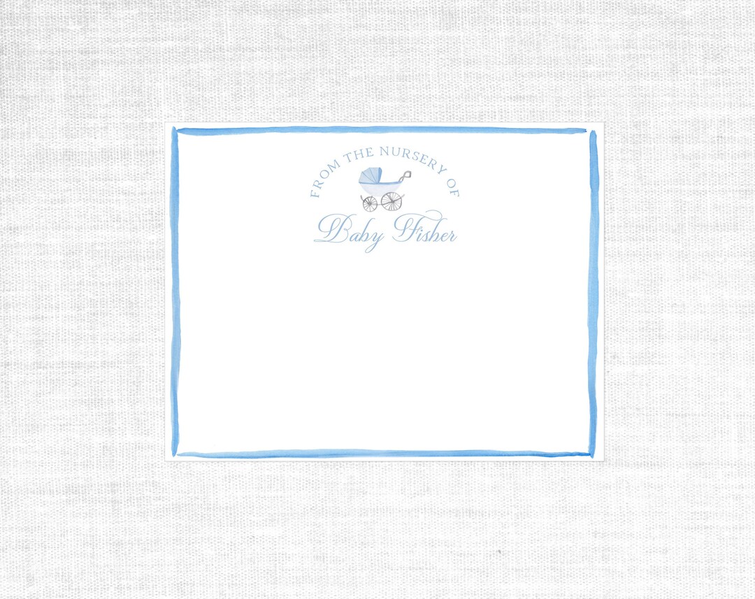 Baby Boy Carriage Stationery Set Nursery of Stationery Etsy