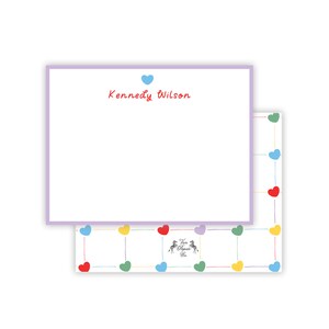 Ensemble de papeterie avec plusieurs coeurs | de correspondance coeur | Papeterie personnalisée | cartes de correspondance plates personnalisées | Papeterie pour filles