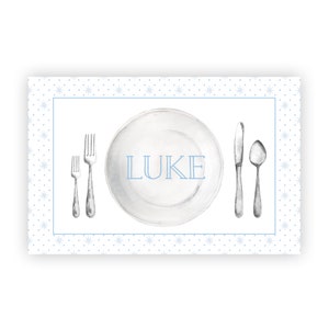 Placemat para niños / Placemat laminado / Placemat personalizado para niños / Placemat de letras de aprendizaje / Placemat de punto monograma / Seguimiento de letras
