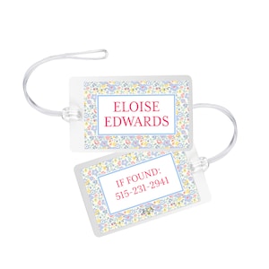étiquette de sac à rayures florale Liberty | étiquette à bagage rayée | étiquette à bagage BCBG | étiquette de sac BCBG | retour à l'école | étiquette de sac | cadeau personnalisé