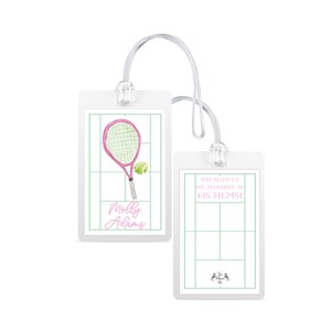 Girls Tennis Bag Tag | tennis bag tag | tennis luggage tag | tennis ball bag tag