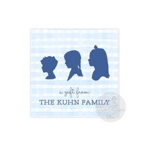 Silhouette Visitenkarten | Personalisierte Visitenkarten | Monogramm | Mädchen | Einschlusskarten | Kinder Visitenkarten | Ein Geschenk von Tags
