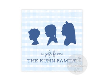 Silhouette Calling Cards | Custom Calling Cards | Monogram | Girl | Enclosure Cards | Childrens Calling Cards | A Gift From Tags