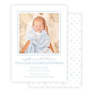 Blue Star Dot Boy Baby Birth Announcement  | Birth Announcement | Baby Birth Announcement | Classic Baby Birth Announcement