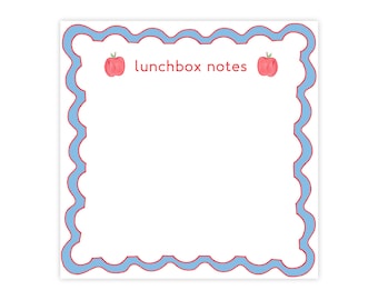 Blue Scallop Lunchbox Notes Notepad | Lunchbox Love Notes | Lunch Box Love Notes | Lunchbox Notepad | School | Kids | Notepad