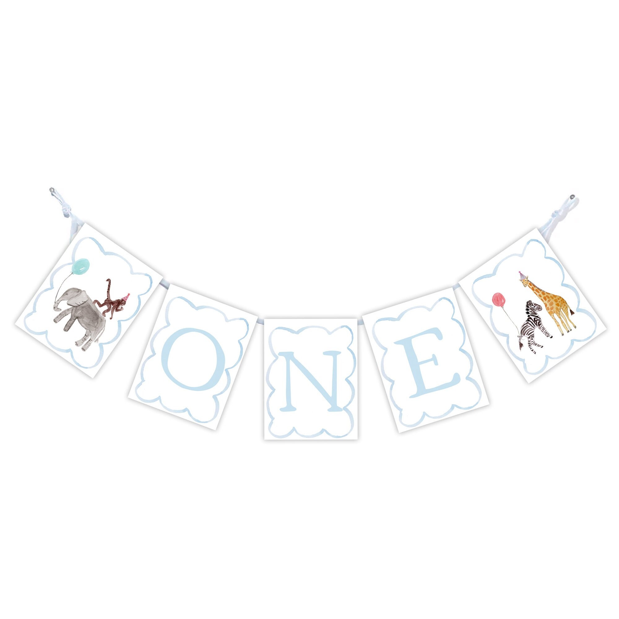 Creative Party Zoo-Tiere Banner – Für 1. Geburtstag, Mit Löwe & Affe