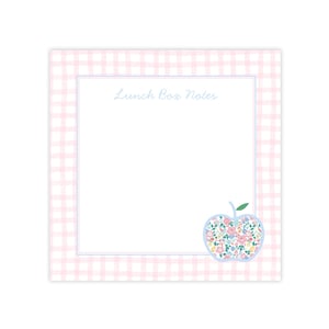 Pink Windowpane Lunchbox Notes Notepad | Lunchbox Love Notes | Lunch Box Love Notes | Lunchbox Notepad | School | Kids | Notepad