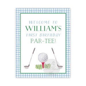 Golf Party Welcome Sign | Birthday | Golf Themed Birthday | Birthday Poster | Birthday Welcome Sign | Watercolor Golf