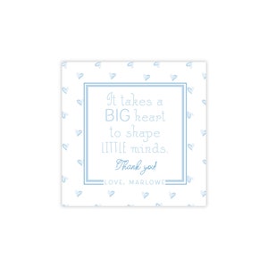 Teacher Thank You Gift Tag, Big Heart to shape little minds card, thank you teacher card, teacher appreciation, teacher gift tag