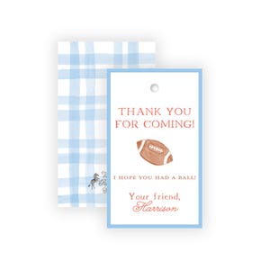 Watercolor Football  Favor Tags | Football Tags | Football Party | Fall Birthday | Watercolor Football | Custom Gift Tags