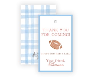Watercolor Football Favor Tags | Football Tags | Football Party | Fall Birthday | Watercolor Football | Custom Gift Tags