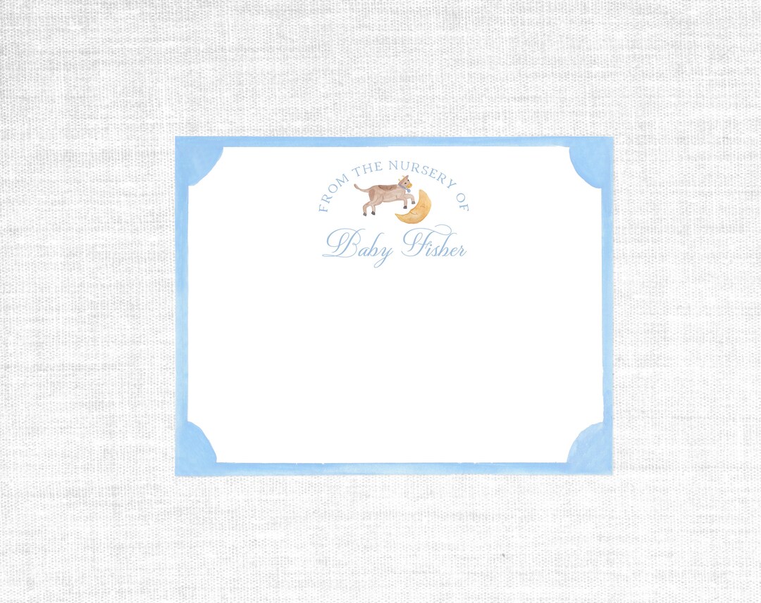 Baby Boy Stationery Set Nursery of Stationery Shower Gift Watercolor