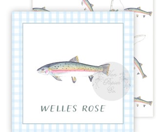 Aquarell Forelle Visitenkarten | Geschenkanhänger | Jungen Visitenkarten |Forelle | Fisch-Visitenkarten | Beilagenkarten