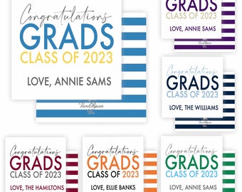 Clase de 2023 Etiquetas de regalo / Etiqueta de regalo personalizable / Etiqueta de regalo de graduación / Fiesta de graduación / Graduado de escuela secundaria / Graduado universitario / Regalo de graduación