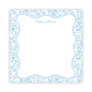 Custom Script Notepad | Blue Liberty Floral Notepad | Custom Notepad | Monogrammed Notepad | Custom Gift | Gift for Giftbox | Personal Gift