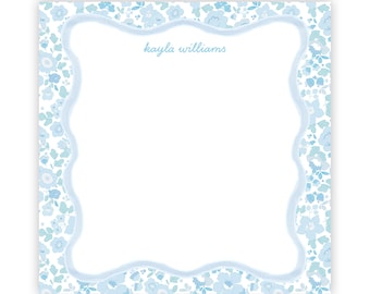 Custom Script Notepad | Blue Liberty Floral Notepad | Custom Notepad | Monogrammed Notepad | Custom Gift | Gift for Giftbox | Personal Gift