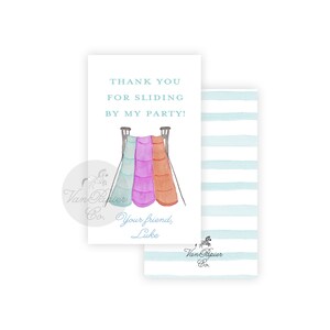 Waterslide Birthday Favor Tags | Water Birthday | Watercolor Waterslide | Splash and Slide | Splish, Splash, Slide | Pool Party Invitation
