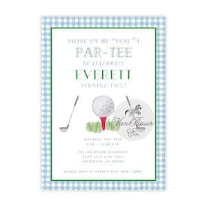 Watercolor Golf Par-Tee Birthday Invitation | 3rd Birthday | First Birthday|  Golf Birthday Invitations | Birthday Invitations | Golf Party