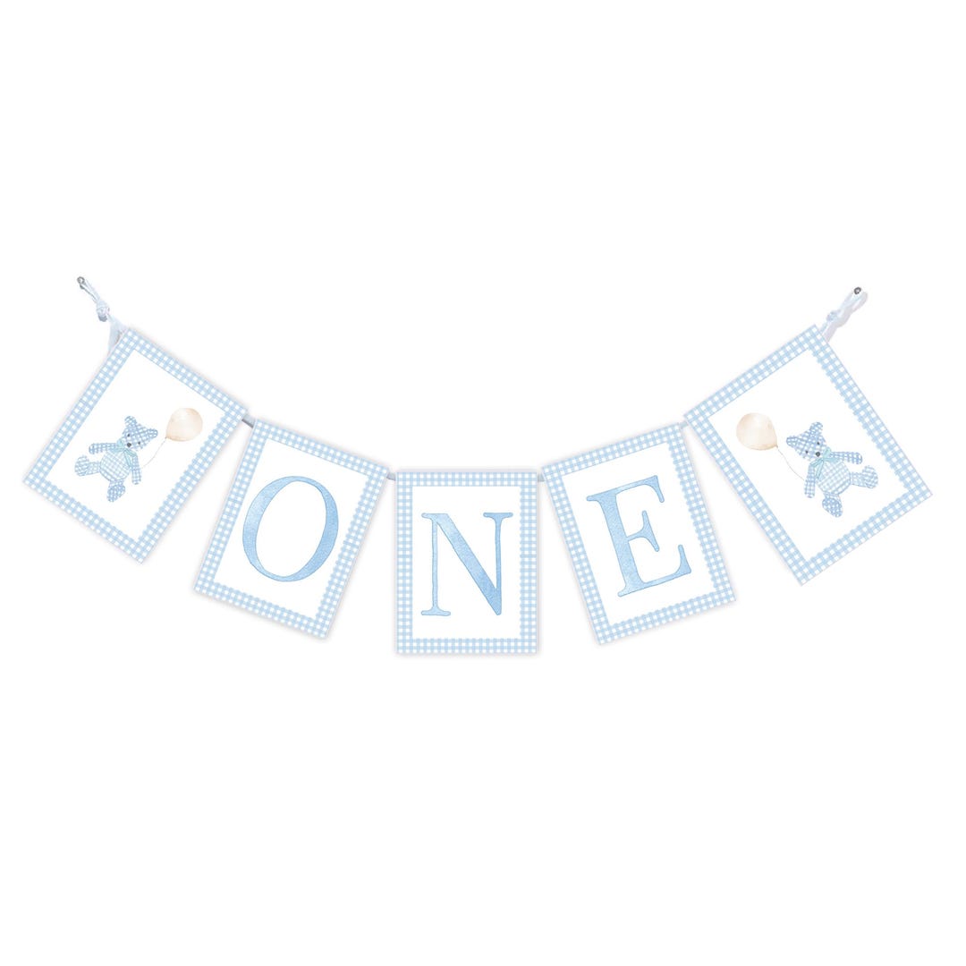 Beary First Birthday Highchair Banner | Bear ONE Birthday Banner ...