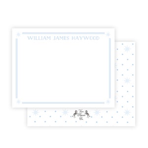 Briefpapier met blauwe sterstip | Briefpapier voor jongens | Aangepast briefpapier | Preppy briefpapier voor jongens | Briefpapier met monogram