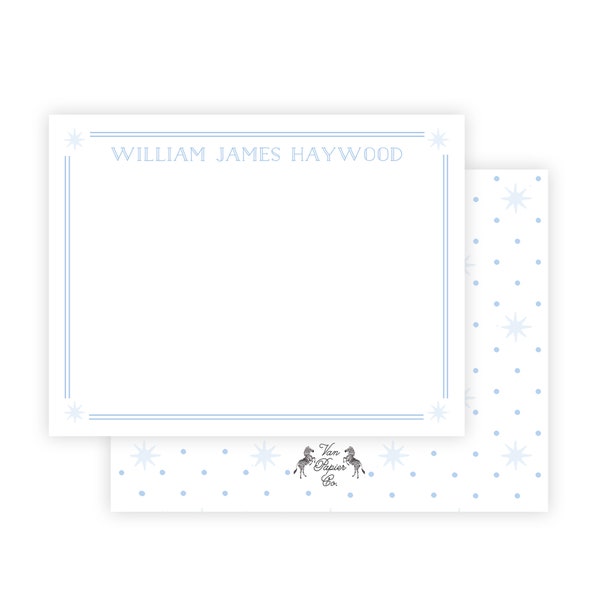 Blue Star Dot Stationery | Boys Stationery | Custom Stationery | Preppy Boys Stationery | Monogrammed Stationery