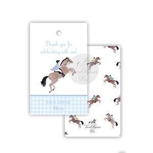Boys Derby Party Favor Tags | Watercolor Derby Favor Tags | Watercolor Horse Birthday Favors | Horse Party | Watercolor Horse | Horserace