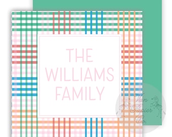 Family Plaid Calling Cards | Calling Cards | Customized Cards | Enclosure Cards | Family Calling Cards