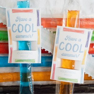 Etiqueta de pop congelado de acuarela / Tener una etiqueta de verano fresca / Etiqueta de favor de paleta / Etiqueta de favor de pop congelado / Etiqueta de favor de pop congelado / Etiqueta de pop congelado