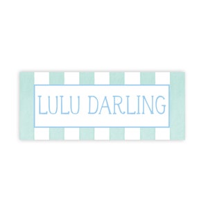 Green Stripe Waterproof Labels | Waterproof Labels | School Labels | Weatherproof Labels | Mint Striped Waterproof Labels