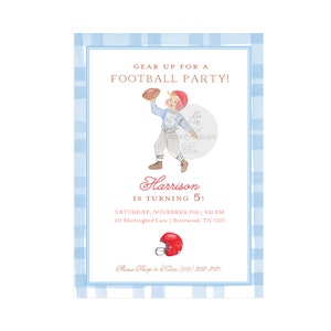 Watercolor Football Invitation | Gear Up Birthday | Football birthday Party | Boys First Birthday Party | Football Party