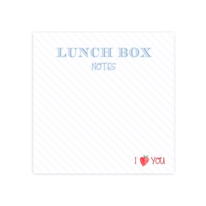 Blue Striped Lunchbox Notes Notepad | Lunchbox Love Notes | Lunch Box Love Notes | Lunchbox Notepad | School | Kids | Notepad
