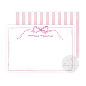 Aquarell Rosa Schleife Briefpapier Set | Aquarell Bögen | Benutzerdefiniertes Briefpapier | Rosa Schleife als Briefpapier | Mädchen Briefpapier