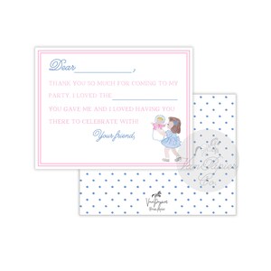 Aquarell Puppe Party Danke Notizen | Briefpapier | Dankeskarten | Baby Puppe Notizkarten | Briefpapier zum Puppen-Stil