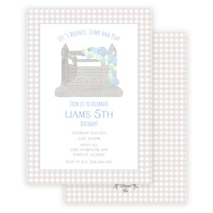 Neutral Bounce House Invitation | Boys Bounce House Invitation | Bounce House Birthday | Bounce House | Watercolor Bounce House