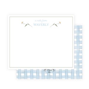 Briefpapier madeliefje en gingang | Briefpapier voor meisjes | Aangepast briefpapier | Preppy briefpapier voor meisjes | Gepersonaliseerde Daisy-notitiekaarten