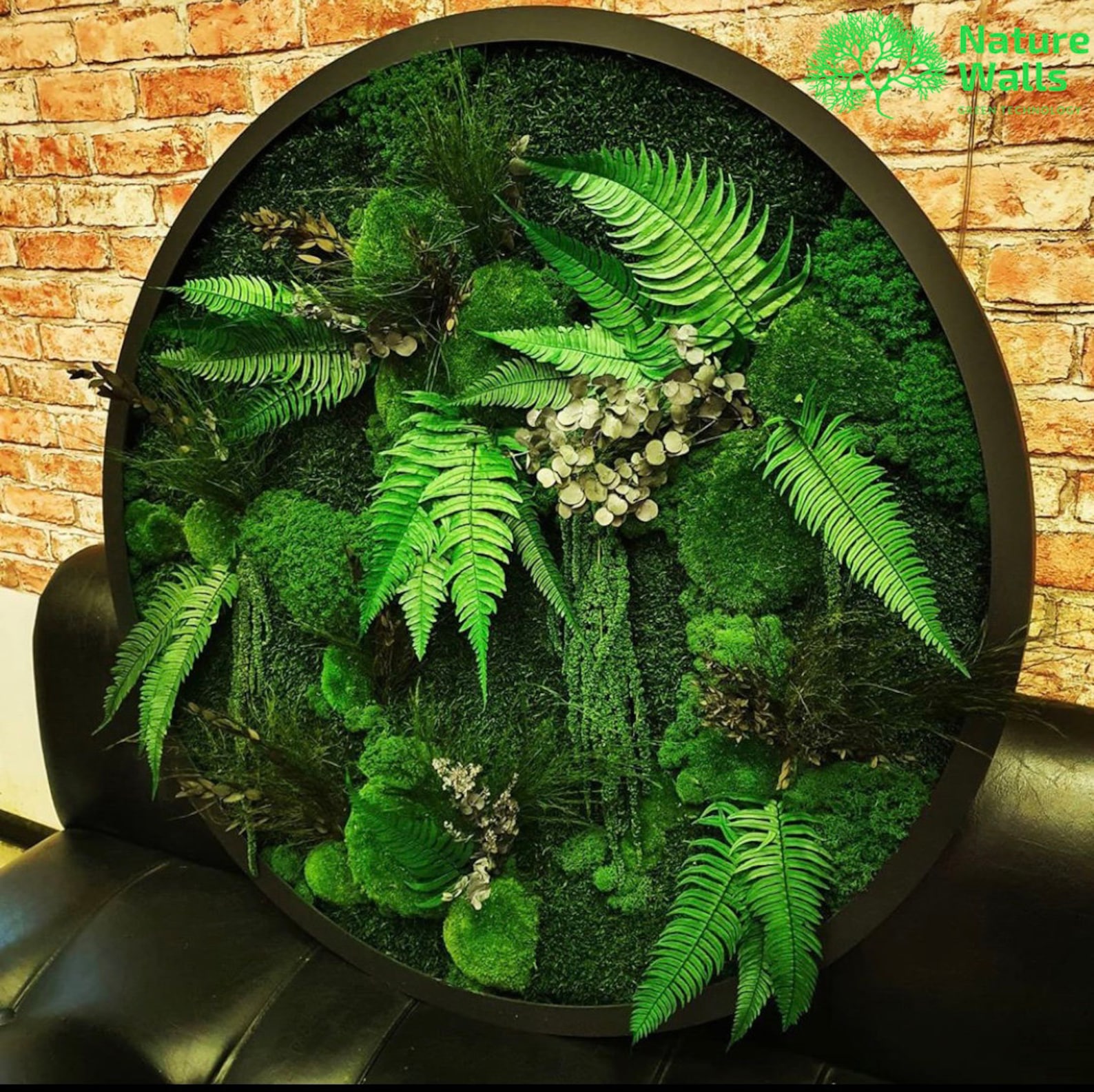 Moss circle Moss art Moss wall Preserved moss Green wall art Etsy