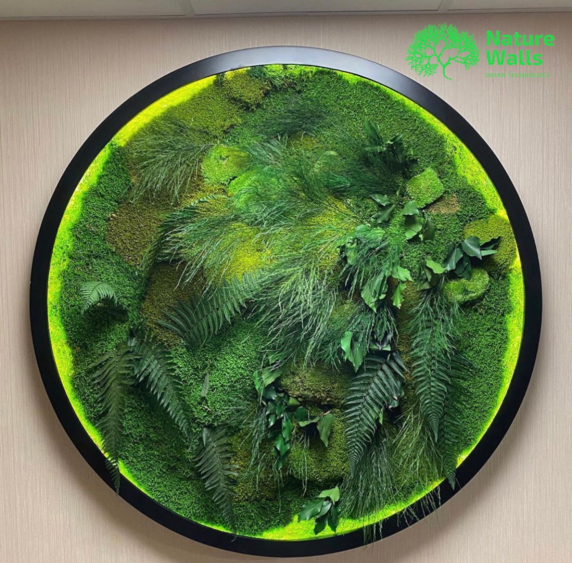 Moss Circle Moss Art Moss Wall Preserved Moss Green Wall Art Etsy