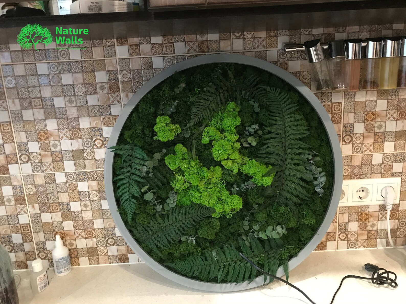 Moss Circle Moss Art Moss Wall Preserved Moss Green Wall Art Etsy