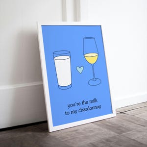 Miłość na Spectrum Art Print | Sezon 3 Abbey Song Lyric | Pobieranie cyfrowe Dekoracja ścienna | „Jesteś mlekiem do mojego Chardonnay” | Abbey Romeo