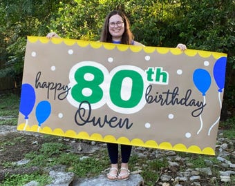 Local AUSTIN, TX Birthday Banner | Custom Event Signage | ATX Delivery or Pickup