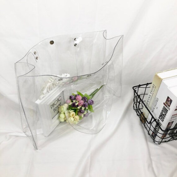 Transparent shopping bag clear tote bag plastic shoulder Etsy