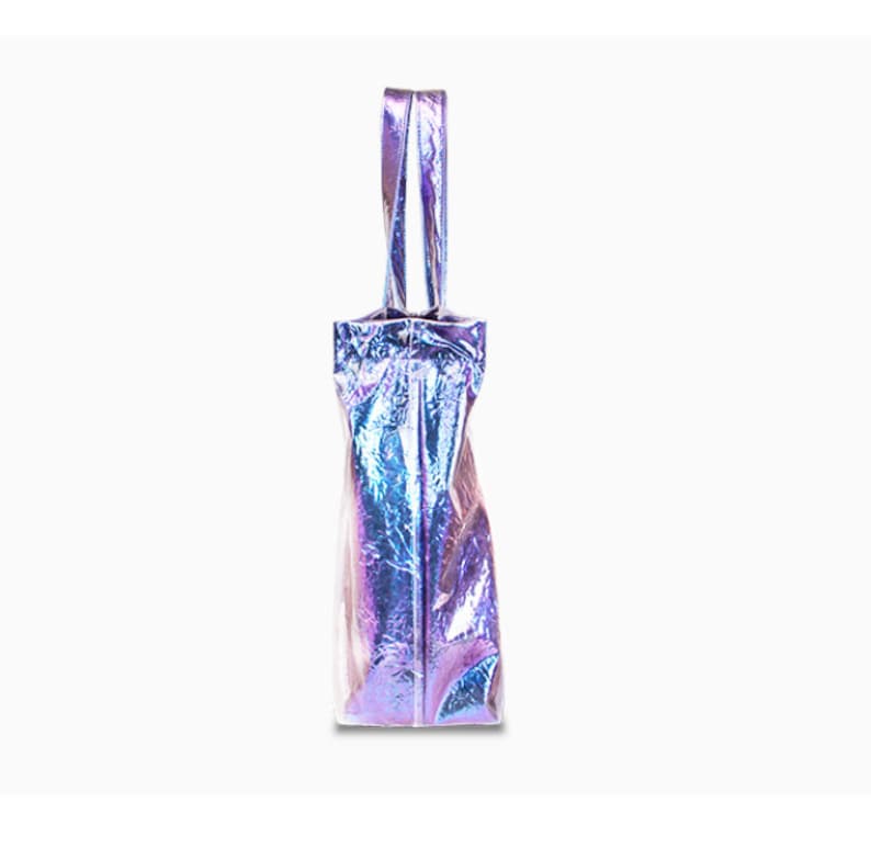 large-capacity shoulder bag iridescent bags colorful bag for women gifts for women PVC tote bag laser tote bag Handmade shoulder bags