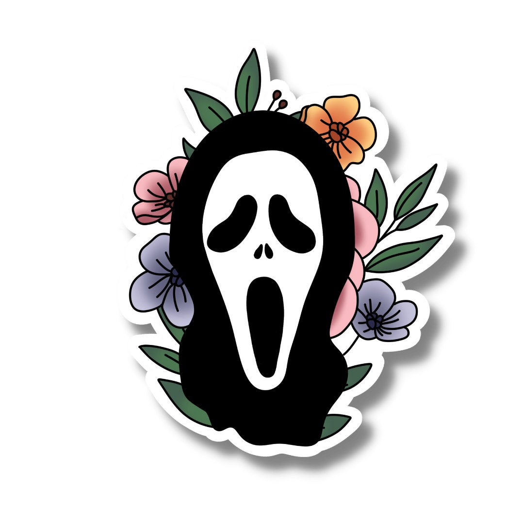 Discover Ghostface floral sticker | horror movie