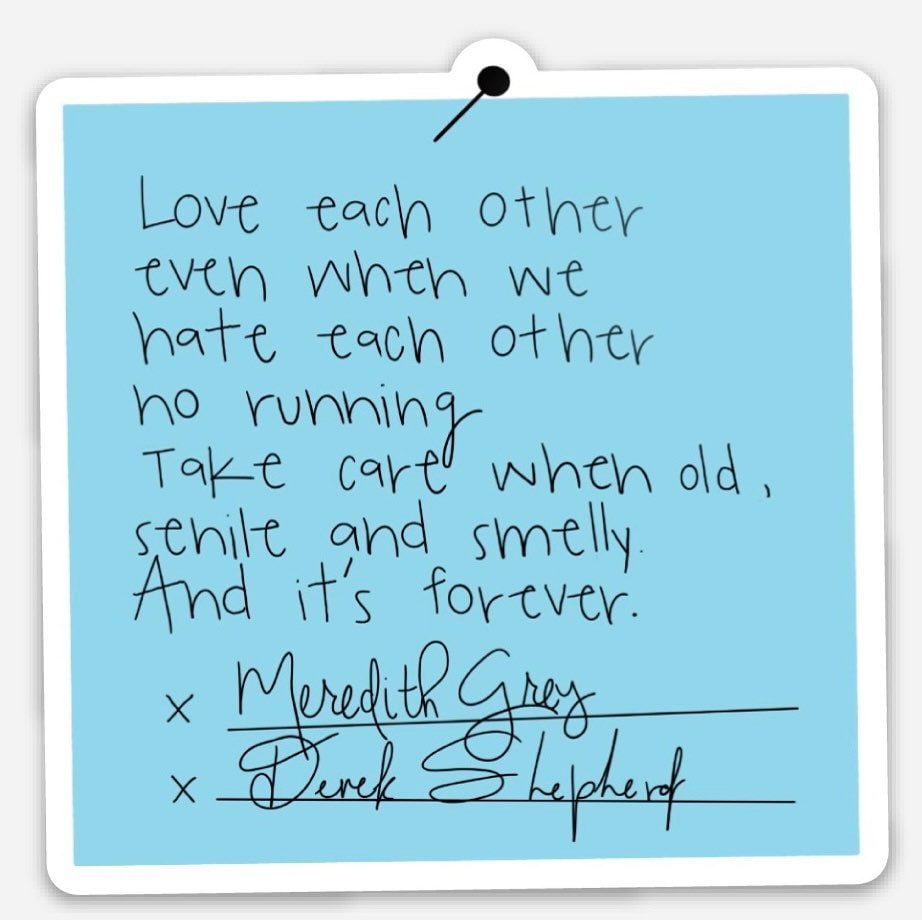 Greys Anatomy Postit Sticker Etsy