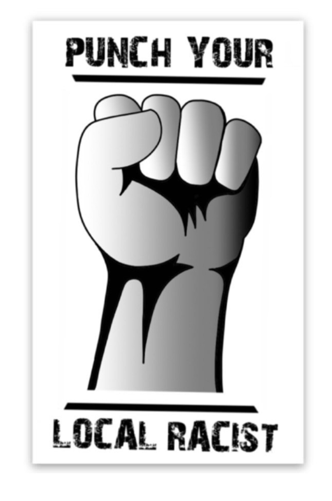 Punch Your Local Racist Sticker Etsy
