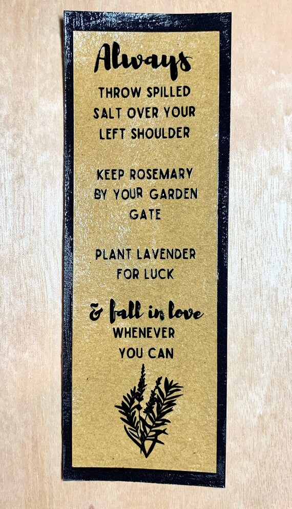 Always Throw Salt Over Your Left Should Practical Magic Etsy